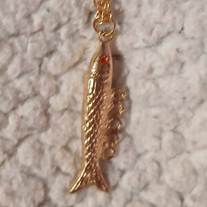 Women's Gold-Tone  Articulated Fish Pendant NWOT